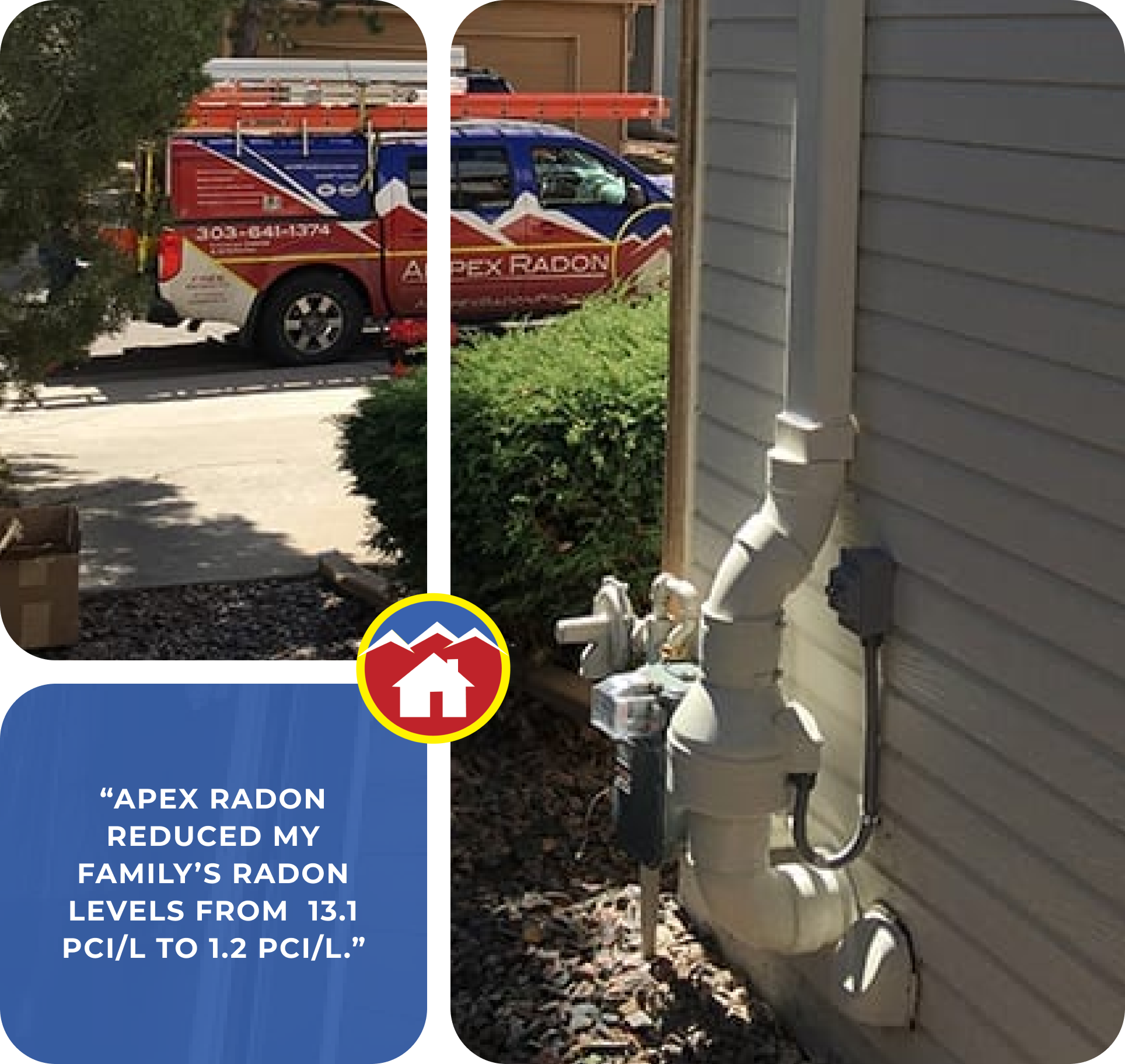 Group 42 Radon mitigation system installed locally in Denver, Colorado